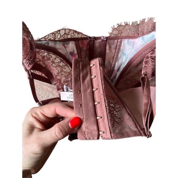 Victoria’s Secret VS Dream Angels Lace Corset Bra Top in Vintage Rose Bloom size - Picture 6 of 7